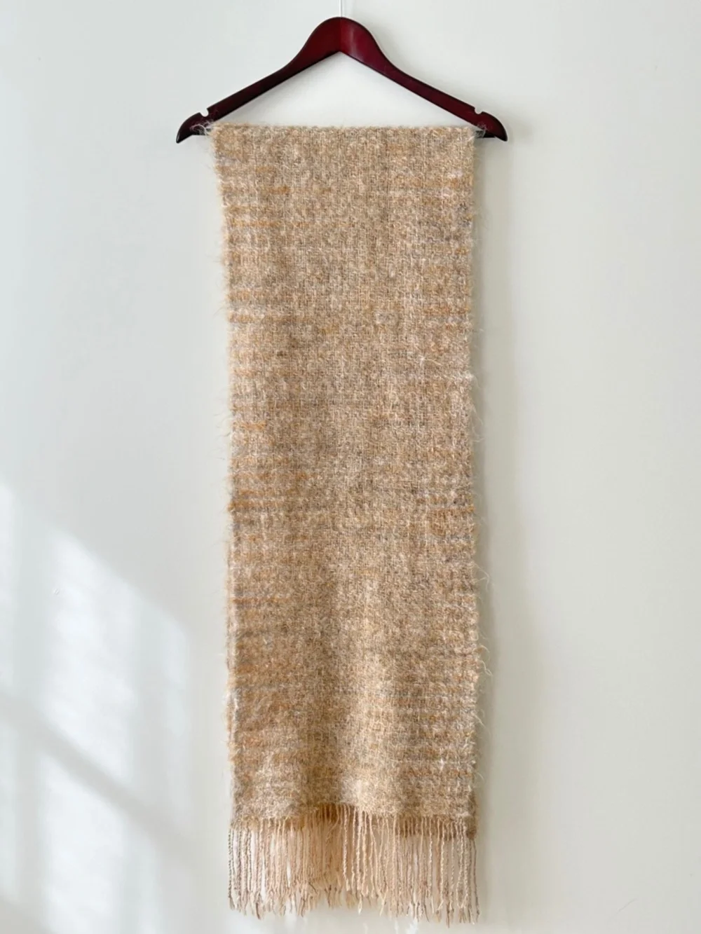 Vintage Handmade Fuzzy Mohair Oversized Scarf